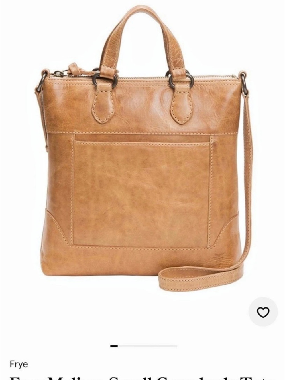 Frye Melissa Small Crossbody Tote Leather Crossbody Tote in Brown